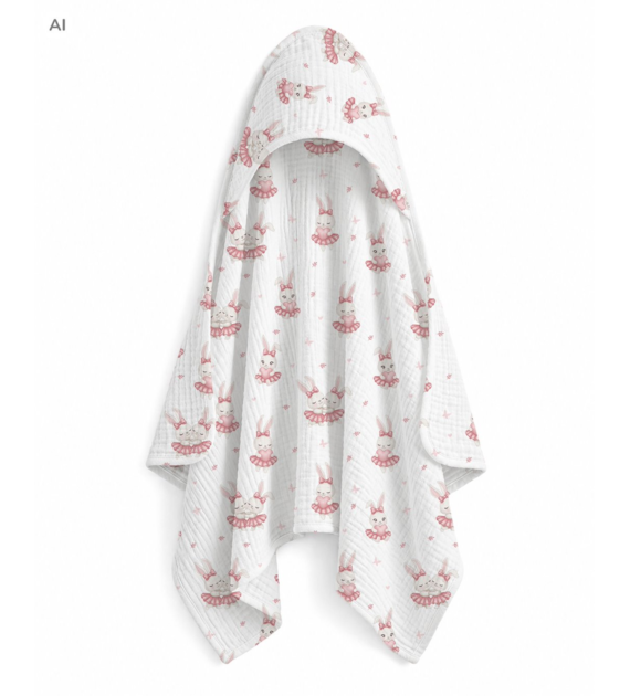 Muślinowe okrycie kąpielowe CM3 Vintage Bunny